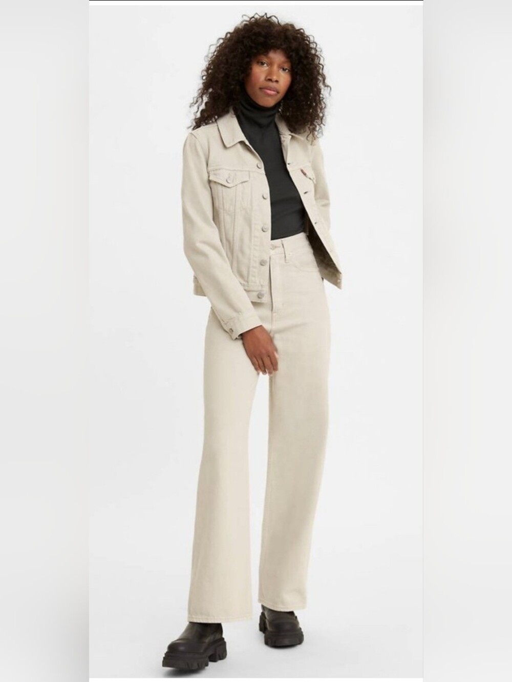 Levi's High Rise Wide Leg Jeans in Light Beige/gray Size 26!